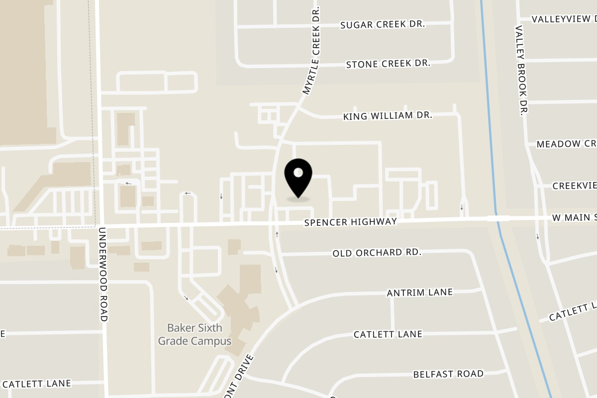 Map showing the location of Gyro Guys La Porte on 9901 Spencer Hwy Suite B in La Porte