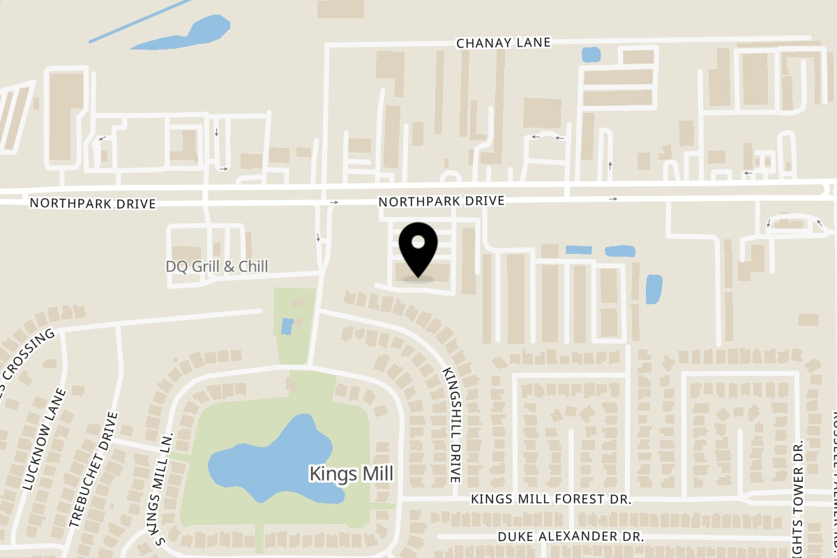Map showing the location of Gyro Guys Kingwood on 1414 Northpark Dr Suite F in Kingwood
